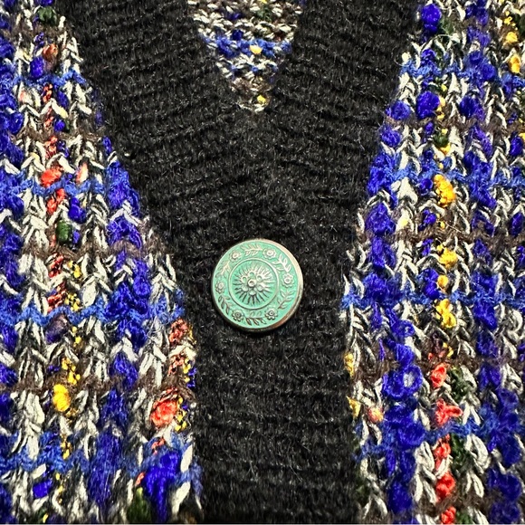 Falcon Italian Design Cropped Grandpa Sweater Size Large - Picture 6 of 6